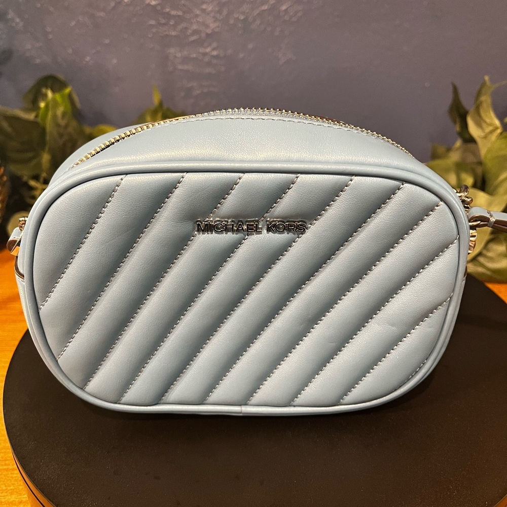 Michael Kors Blue Quilted Crossbody Bag